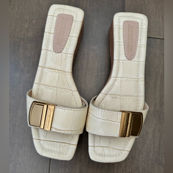 Jacquemus Les Tatanes Buckle Clog Slide Sandals beige croc. Size 37. - Picture 4 of 4